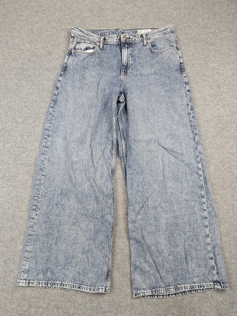 Gap Jeans Womens 14 Tall 32 Waist Blue Wide-Leg Baggy Mid Rise Relaxed